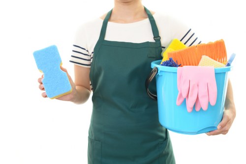 Professional home cleaners in Fulham working in a modern living room