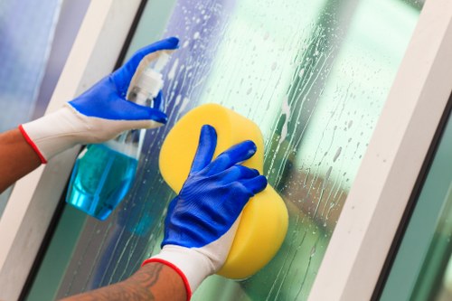 End of tenancy cleaner in Fulham preparing a property