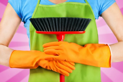 House cleaners in Fulham providing a deep clean in a bathroom