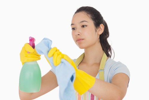 Professional office cleaning team in a Fulham workspace